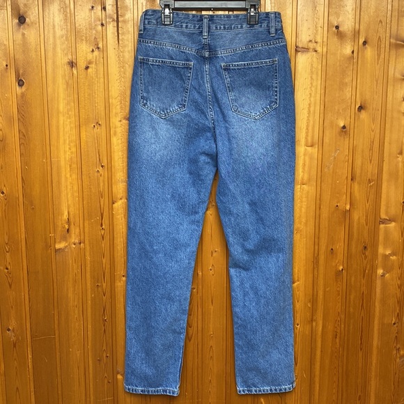 Shein High Waisted Distressed Open Sides Bottoms Washed Blue Women's Jeans 29 ! - Picture 2 of 7